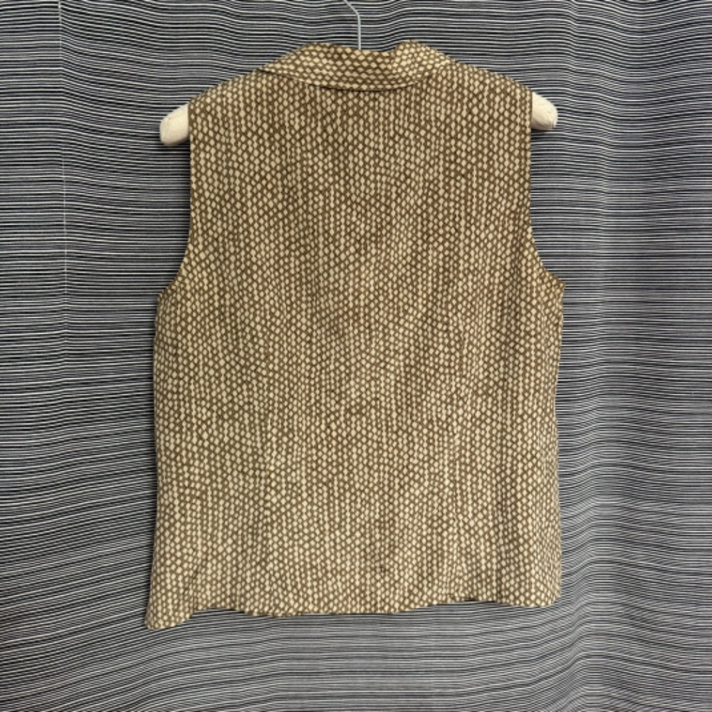 Ann Taylor Printed Silk Blouse in brown and White Size 10P - Picture 2 of 7